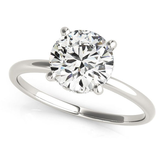 14k White Gold Prong Set Round Diamond Engagement Ring (2 cttw) - The Best Accessory