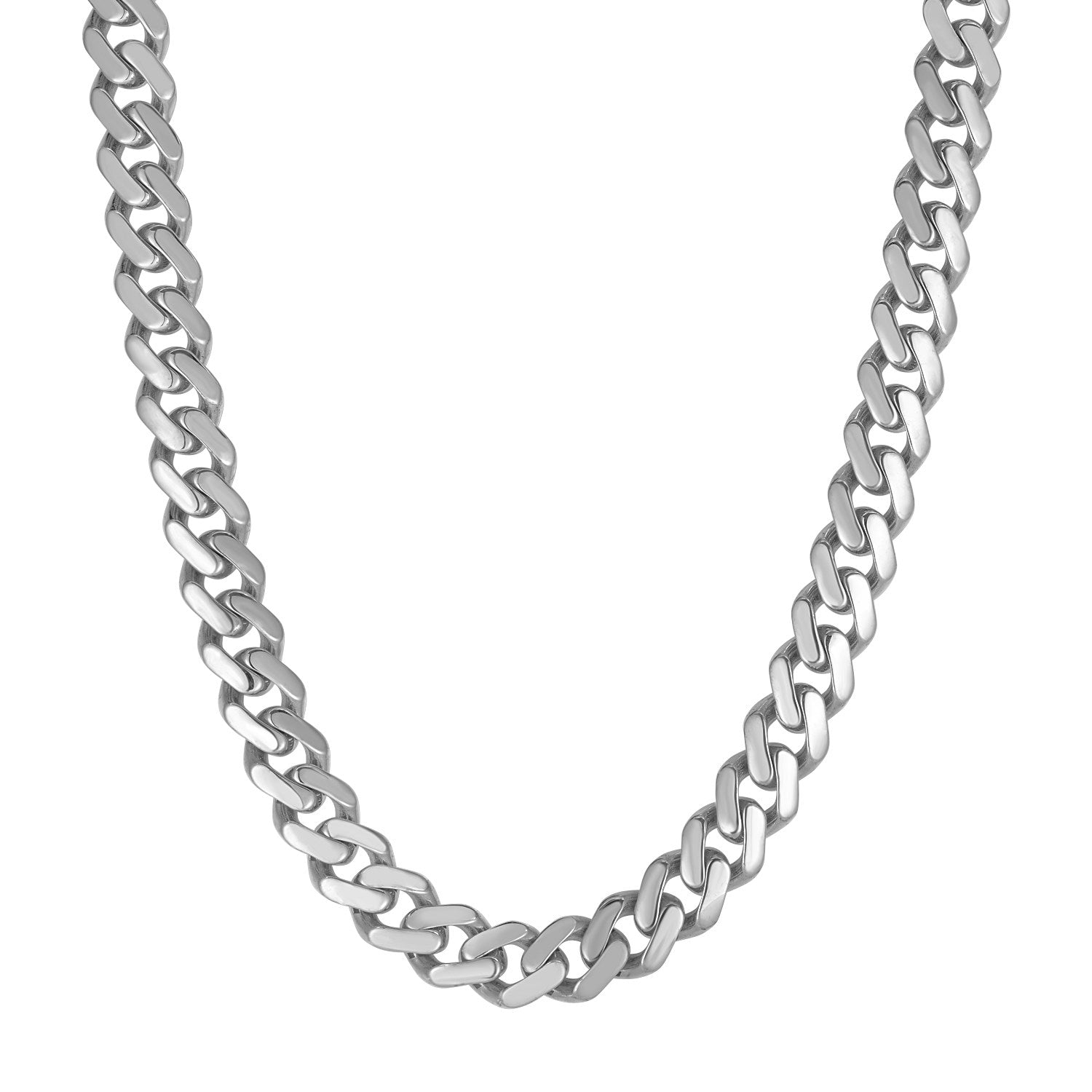14k White Gold 22 inch Polished Curb Chain Necklace - The Best Accessory
