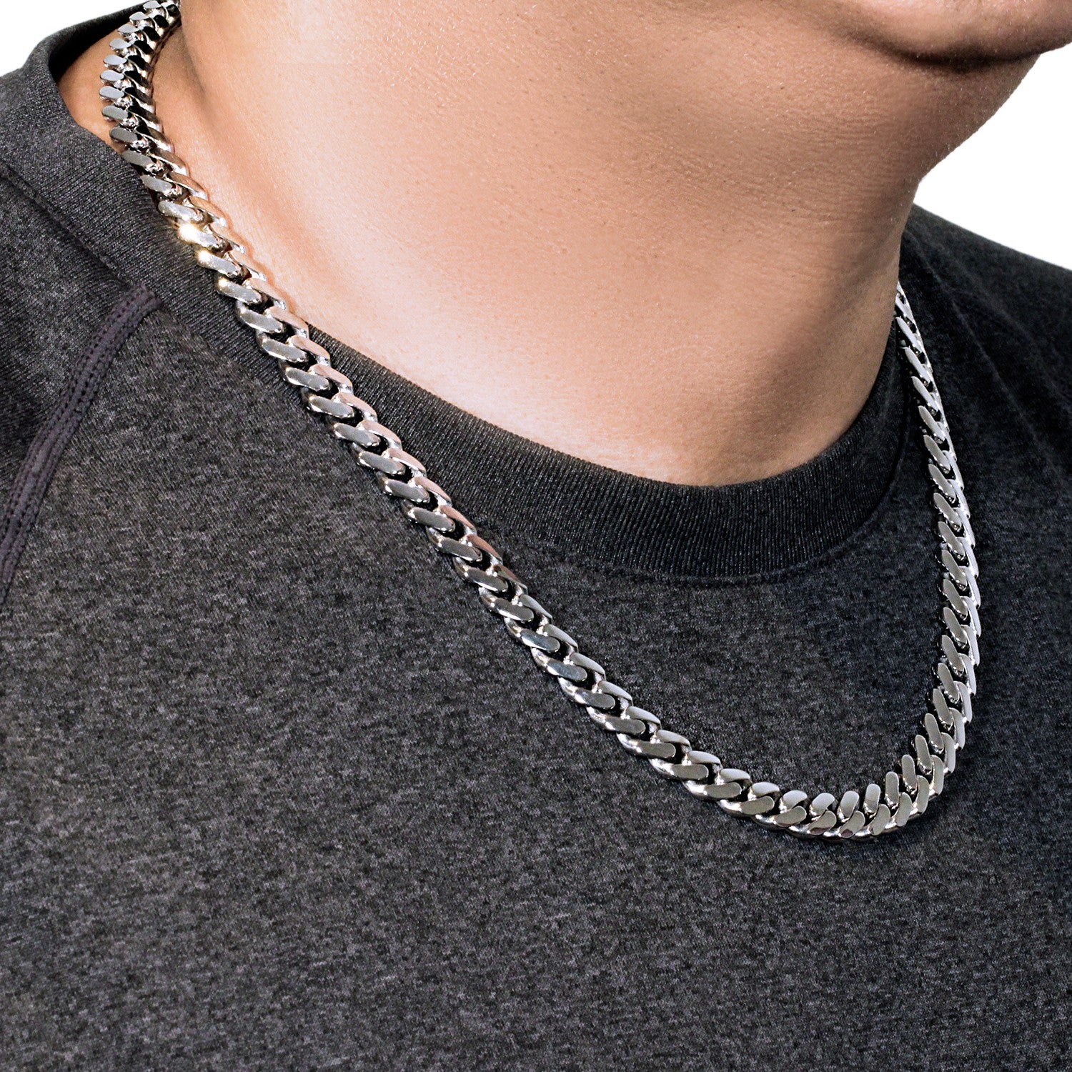 14k White Gold 22 inch Polished Curb Chain Necklace - The Best Accessory