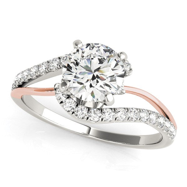 14k White And Rose Gold Bypass Shank Diamond Engagement Ring (1 1/3 cttw) - The Best Accessory