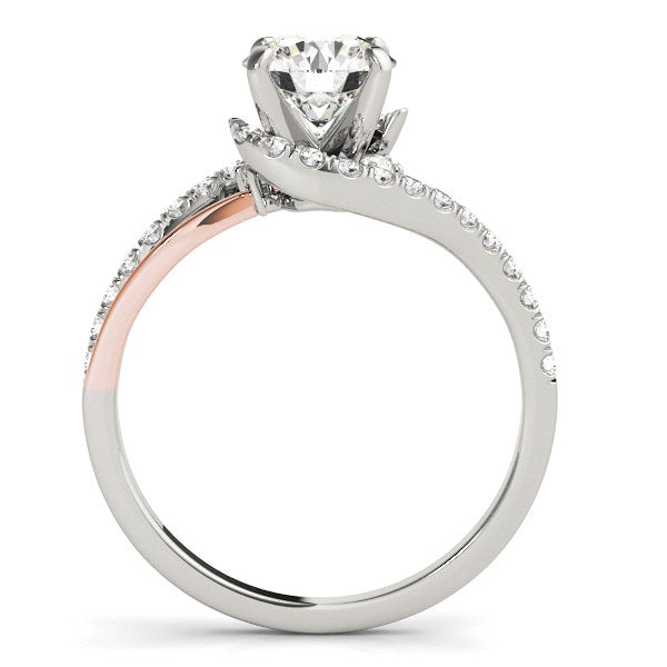 14k White And Rose Gold Bypass Shank Diamond Engagement Ring (1 1/3 cttw) - The Best Accessory