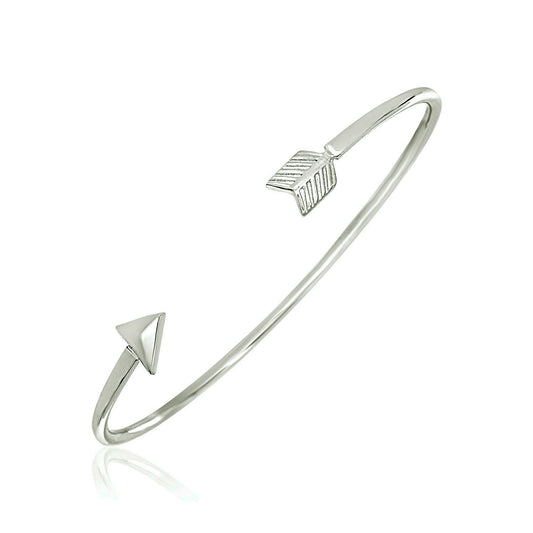 Sterling Silver Polished Arrow Cuff Bangle (3.00 mm) - The Best Accessory