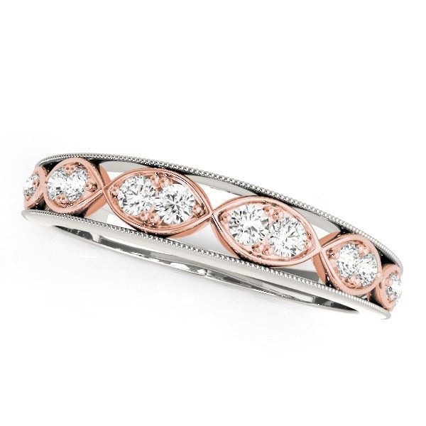 14k White And Rose Gold Infinity Style Diamond Band (1/5 cttw) - The Best Accessory