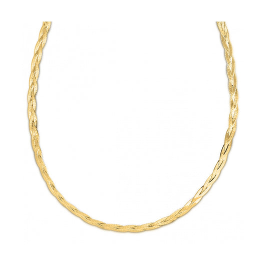 14k Yellow Gold Braided Herringbone Chain (3.20 mm) - The Best Accessory