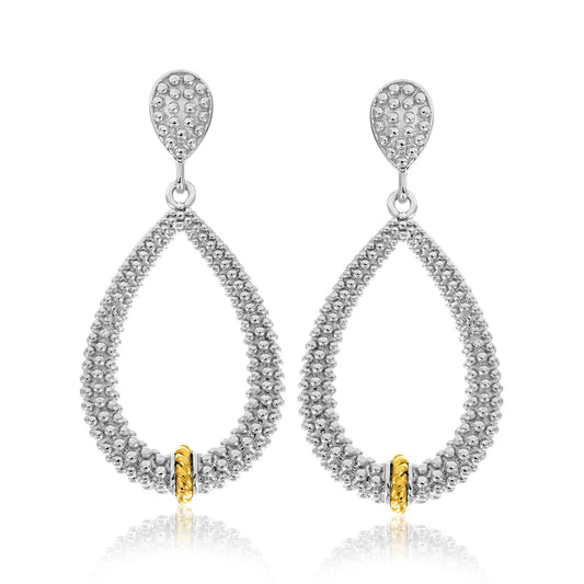 18k Yellow Gold & Sterling Silver Diamond Accented Graduated Popcorn Earrings - The Best Accessory