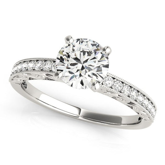 14k White Gold Antique Style Diamond Engagement Ring (1 1/8 cttw) - The Best Accessory