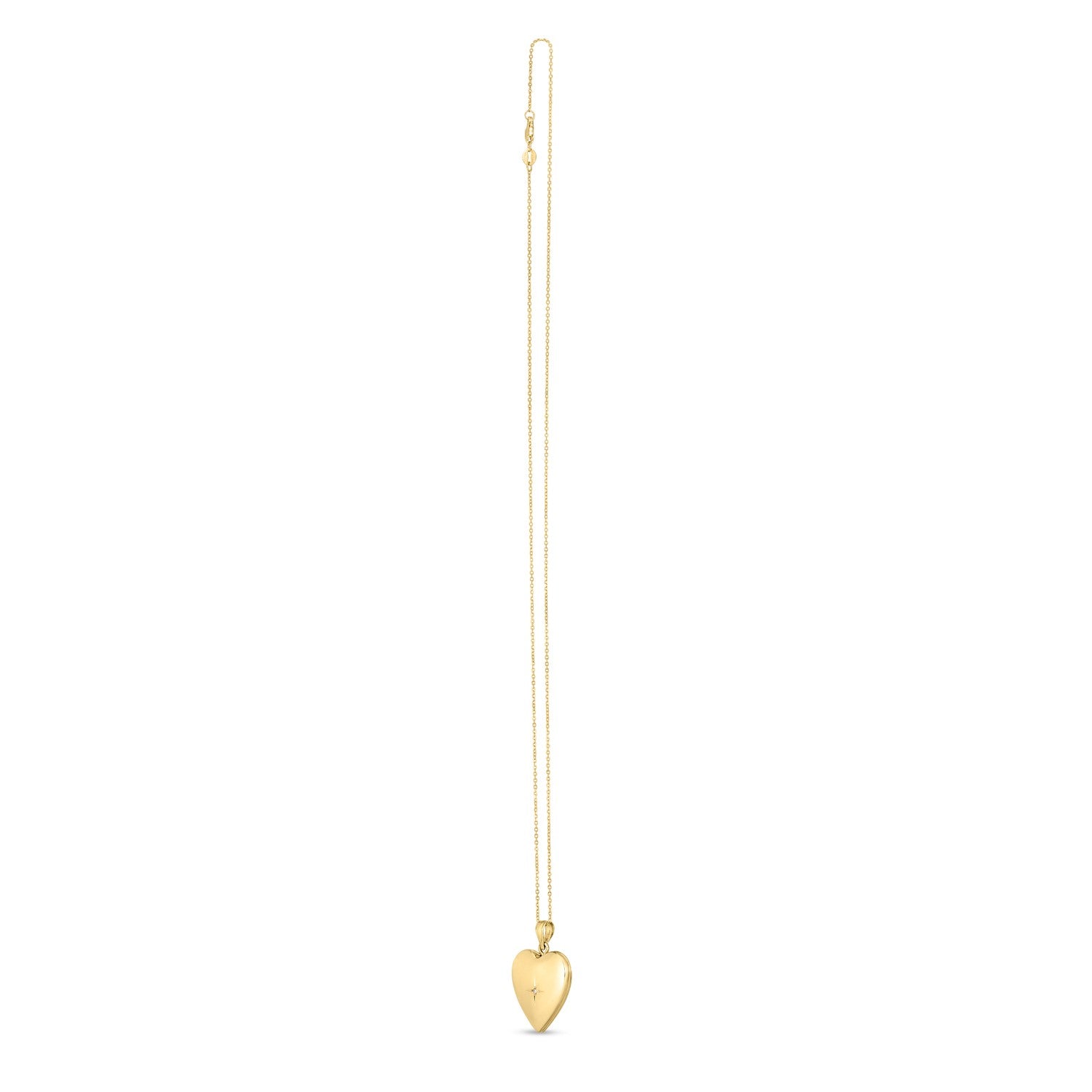 14k Yellow Gold Diamond Heart Locket Necklace - The Best Accessory