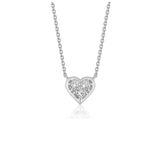 Diamond Heart Design Pendant in 14k White Gold - The Best Accessory