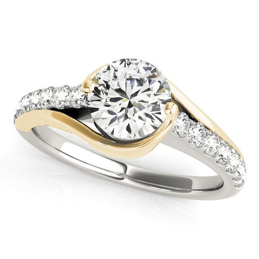 14k Two Tone Gold Split Shank Style Diamond Engagement Ring (1 1/4 cttw) - The Best Accessory