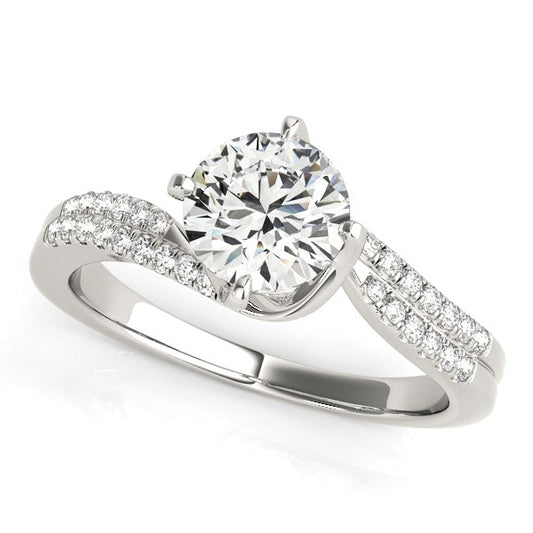14k White Gold Spiral Design Pronged Diamond Engagement Ring (1 1/8 cttw) - The Best Accessory