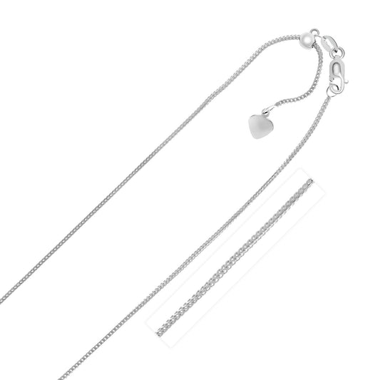 14k White Gold Adjustable Franco Chain (1.00 mm) - The Best Accessory