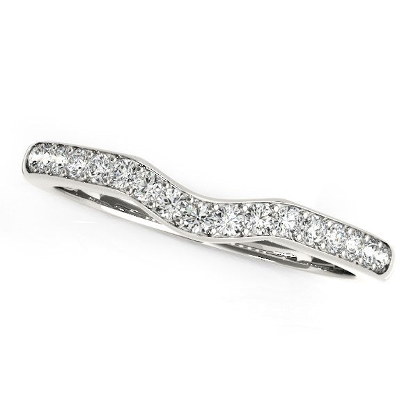 14k White Gold Curved Style Wedding Ring (1/4 cttw) - The Best Accessory