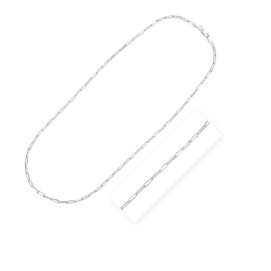 Sterling Silver Rhodium Plated Paperclip Chain (3.00 mm) - The Best Accessory