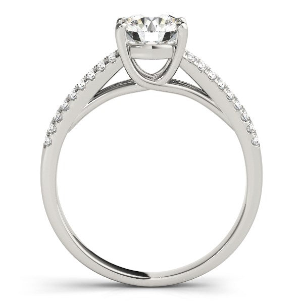 14k White Gold Split Shank Round Diamond Engagement Ring (1 1/8 cttw) - The Best Accessory