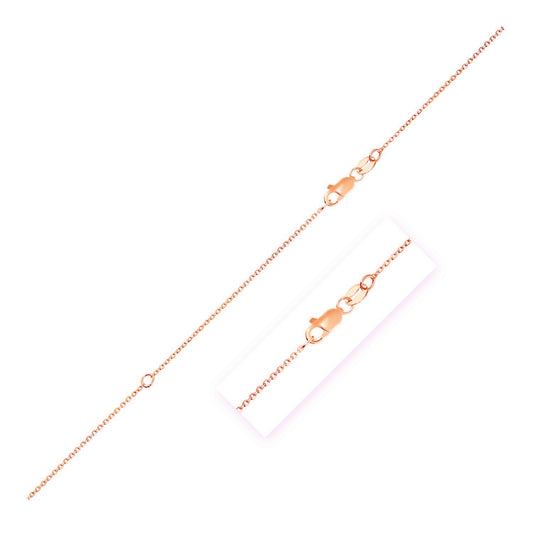 14k Rose Gold Adjustable Cable Chain (1.10 mm) - The Best Accessory