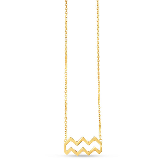 14K Yellow Gold Aquarius Necklace - The Best Accessory