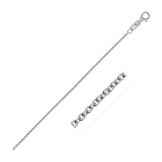 14k White Gold Round Cable Link Chain (1.30 mm) - The Best Accessory