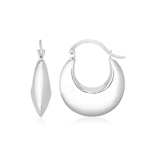 Sterling Silver Polished Puffed Hoop Earrings - The Best Accessory