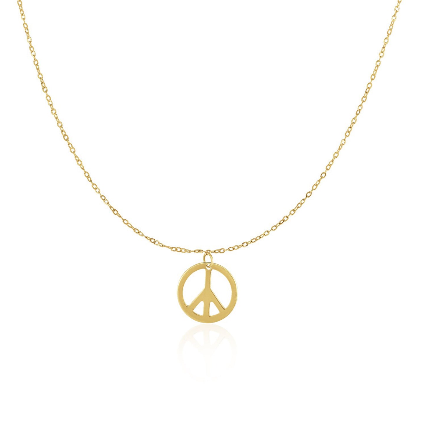 14k Yellow Gold with Peace Symbol Pendant - The Best Accessory