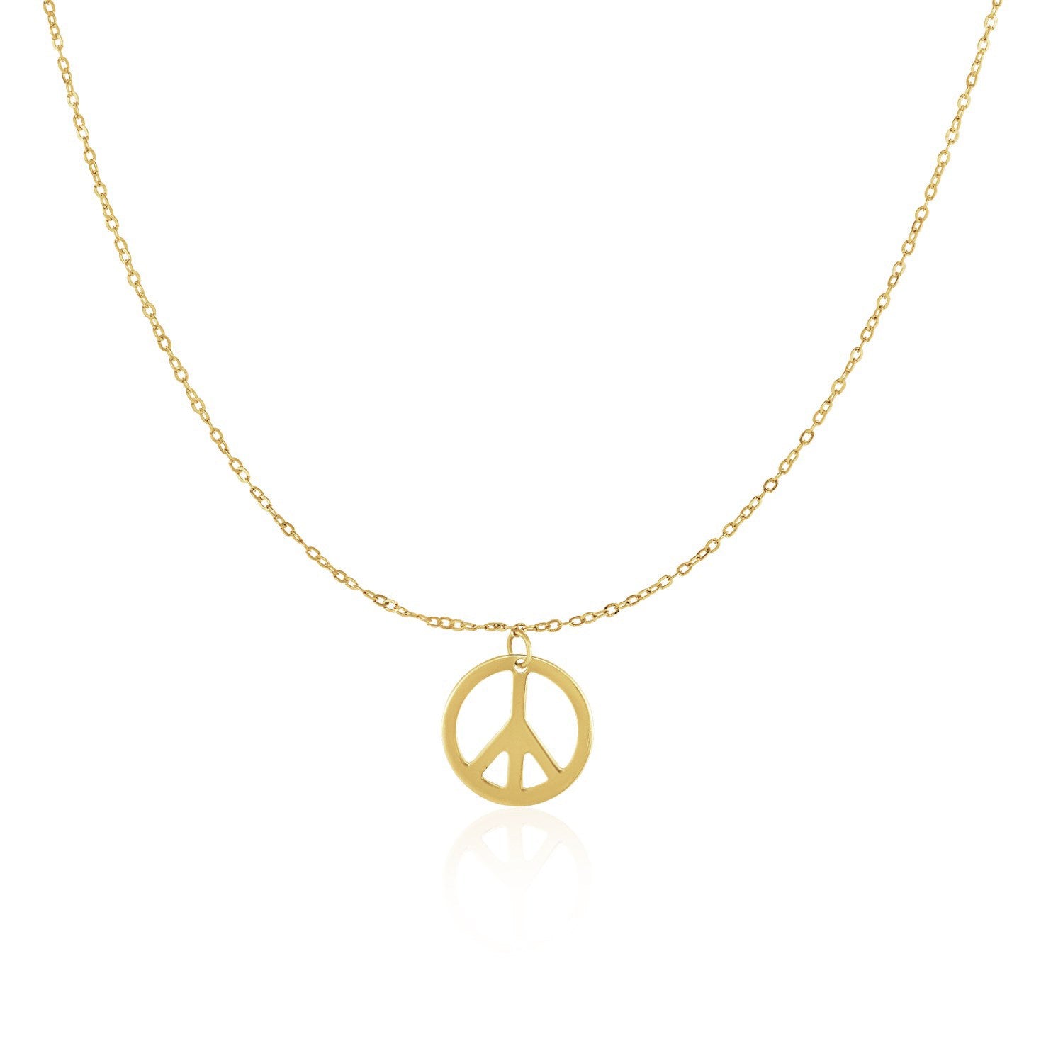 14k Yellow Gold with Peace Symbol Pendant - The Best Accessory