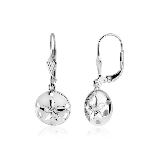 Sterling Silver Polished Sand Dollar Dangle Earrings - The Best Accessory