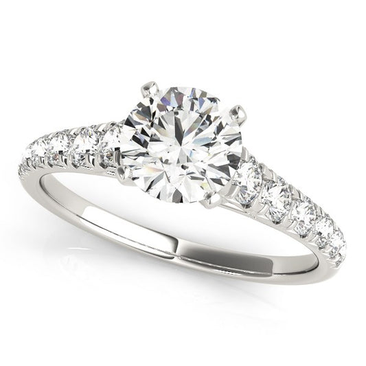 14k White Gold Prong Set Graduated Diamond Engagement Ring (1 7/8 cttw) - The Best Accessory