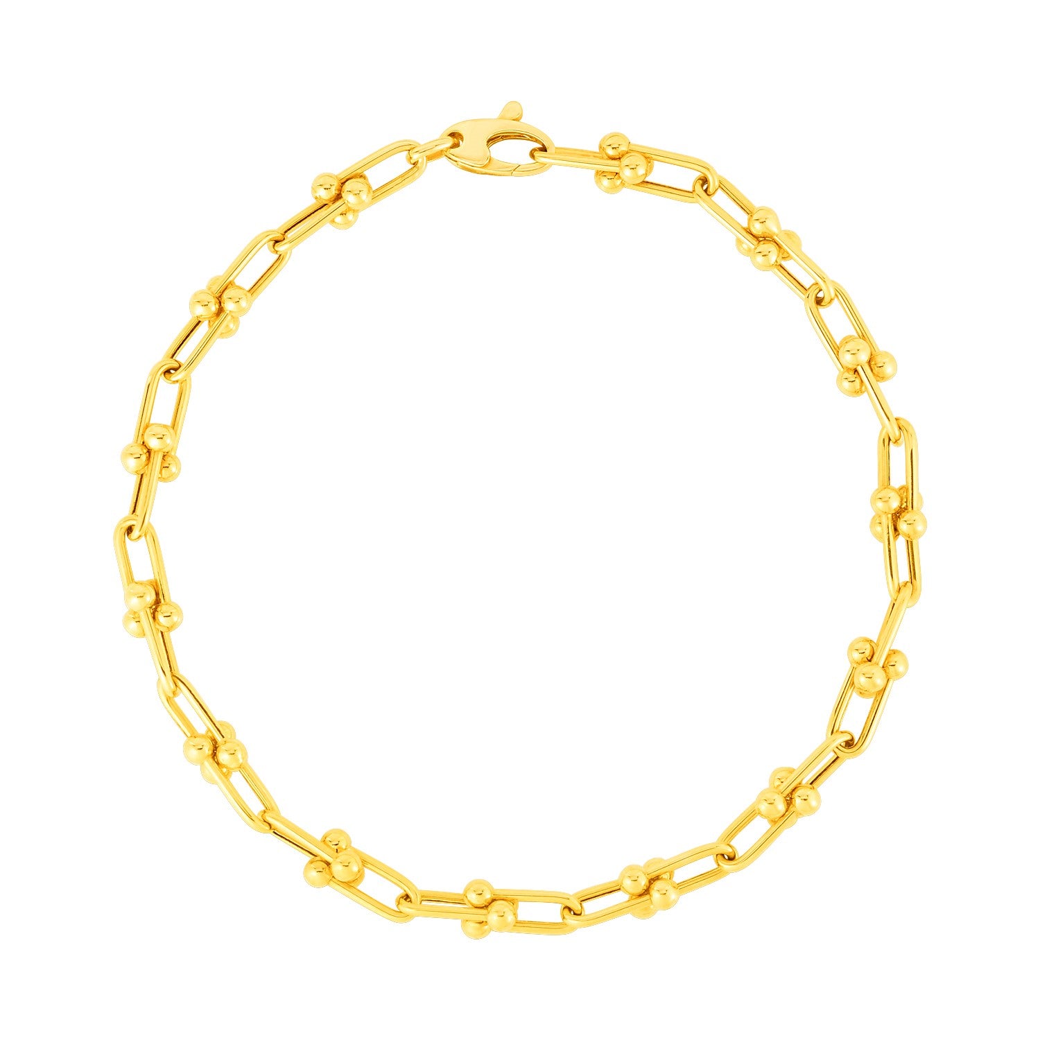14k Yellow Gold 7 1/2 inch Jax Chain Bracelet (3.00 mm) - The Best Accessory