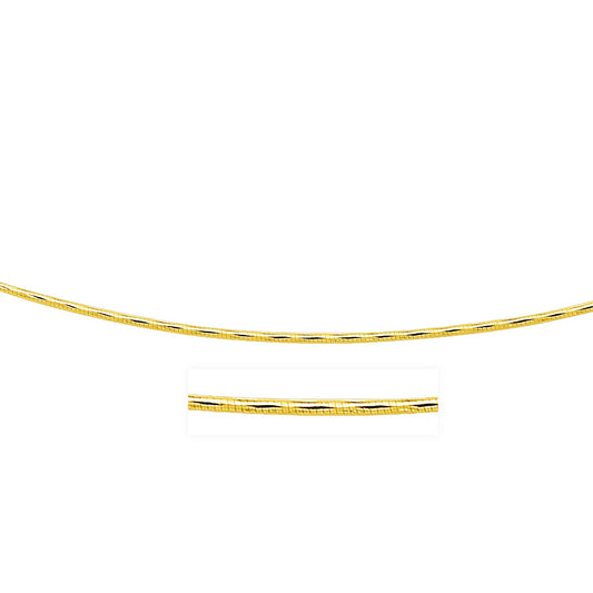 14k Yellow Gold Round Omega Necklace with Diamond Cuts (1.5 mm) - The Best Accessory