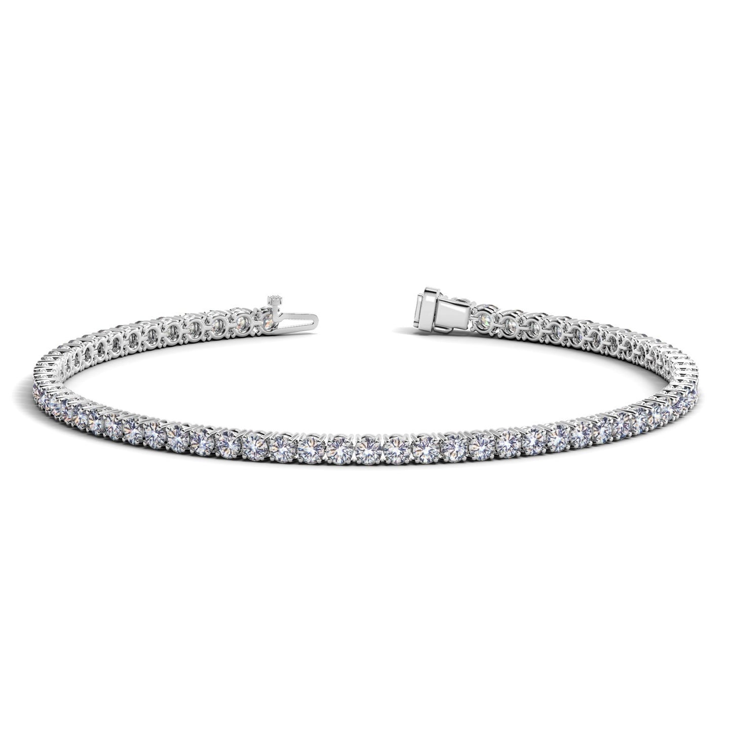 Lab Grown Round Diamond Tennis Bracelet in 14k White Gold (3 cctw F/G  VS2/SI1) - The Best Accessory