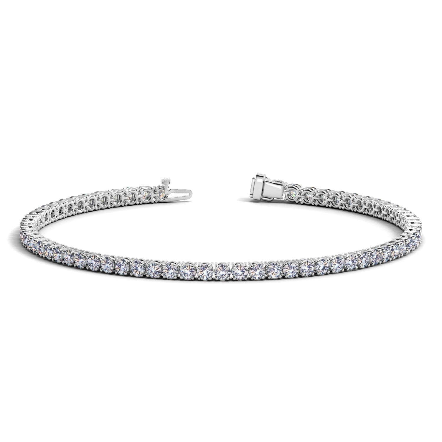 Lab Grown Round Diamond Tennis Bracelet in 14k White Gold (3 cctw F/G  VS2/SI1) - The Best Accessory
