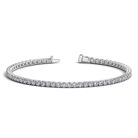 Lab Grown Round Diamond Tennis Bracelet in 14k White Gold (3 cctw F/G  VS2/SI1) - The Best Accessory