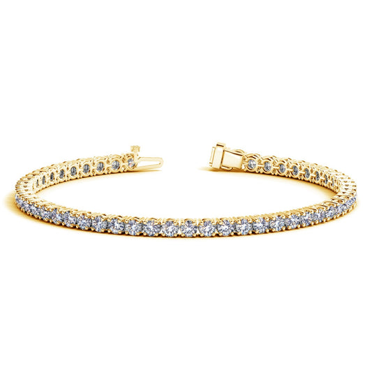 Lab Grown Round Diamond Tennis Bracelet in 14k Yellow Gold (6 cctw F/G  VS2/SI1) - The Best Accessory