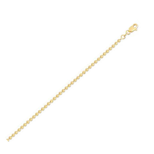 Moon Cut Bead Chain in 14k Yellow Gold (2.50 mm) - The Best Accessory