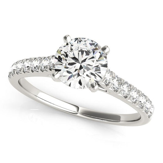 14k White Gold Single Row Band Diamond Engagement Ring (1 1/3 cttw) - The Best Accessory