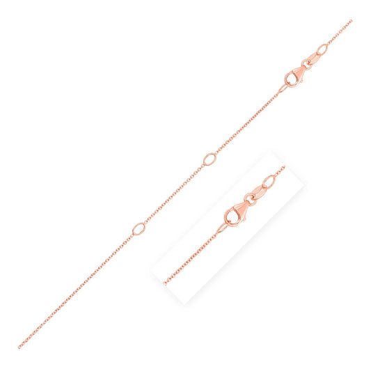 Double Extendable Cable Chain in 14k Rose Gold (0.85 mm) - The Best Accessory