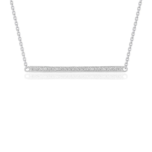 Diamond Bar Pendant in 14k White Gold (1/4 cttw) - The Best Accessory
