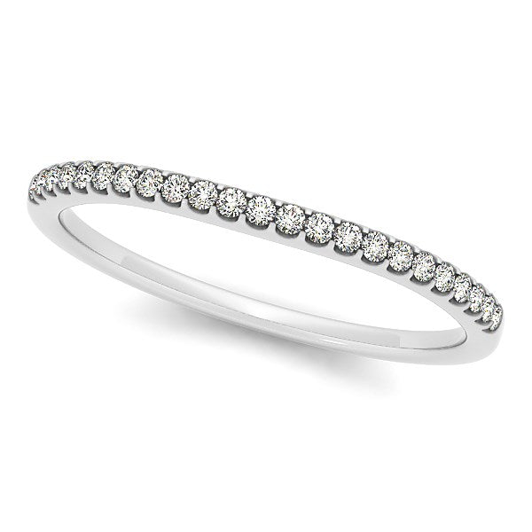 14k White Gold Scallop Setting Round Diamond Wedding Band (1/10 cttw) - The Best Accessory