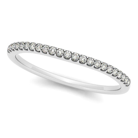 14k White Gold Scallop Setting Round Diamond Wedding Band (1/10 cttw) - The Best Accessory