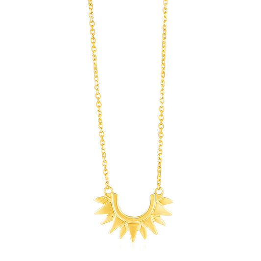 14k Yellow Gold Polished Sunburst Necklace - The Best Accessory