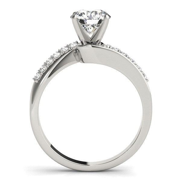 14k White Gold Bypass Round Pronged Diamond Engagement Ring (1 5/8 cttw) - The Best Accessory
