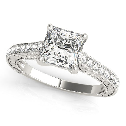 14k White Gold Princess Cut Diamond Engagement Ring (1 1/4 cttw) - The Best Accessory