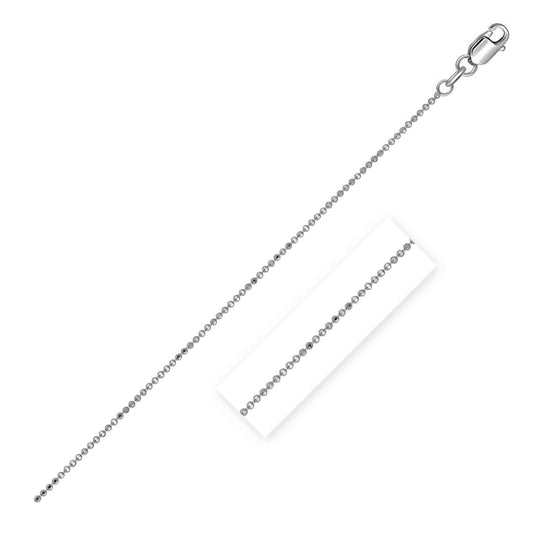 14k White Gold Diamond Cut Bead Chain (0.90 mm) - The Best Accessory