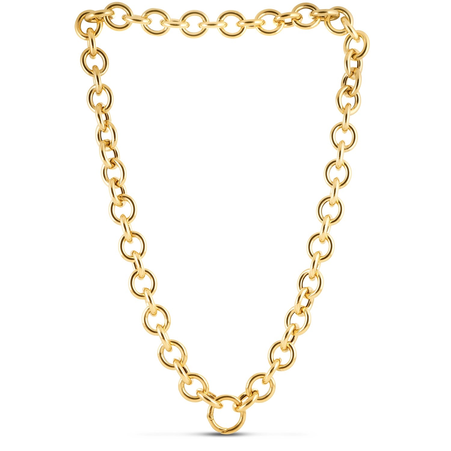 14k Yellow Gold Round Link Chain Necklace - The Best Accessory