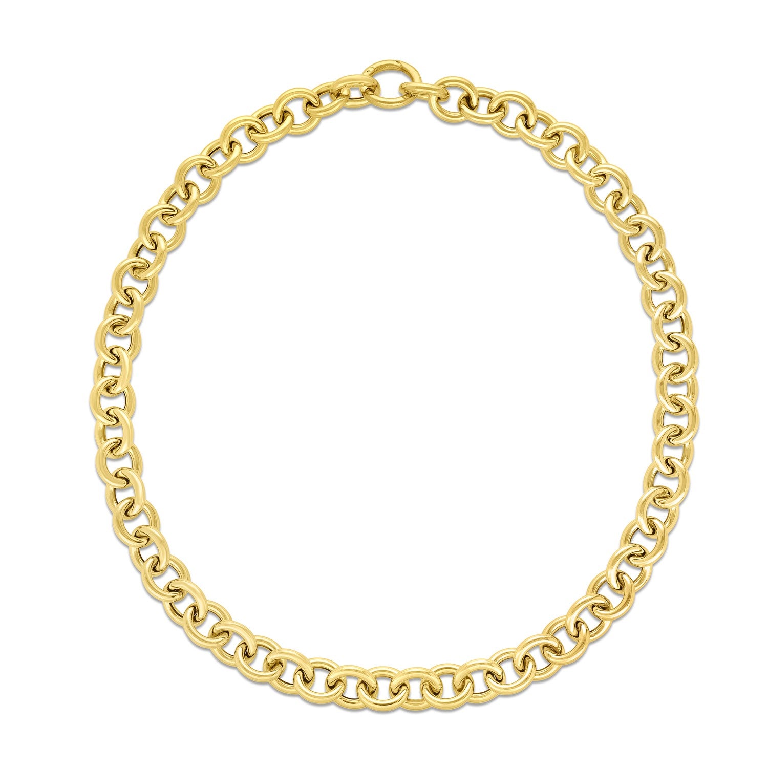 14k Yellow Gold Round Link Chain Necklace - The Best Accessory