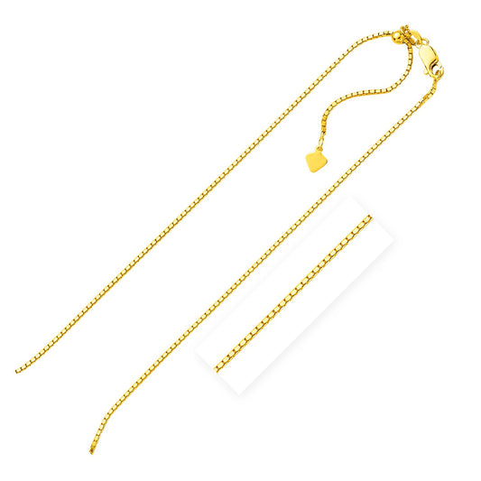 Sterling Silver Yellow Finish Adjustable Box Chain (1.40 mm) - The Best Accessory