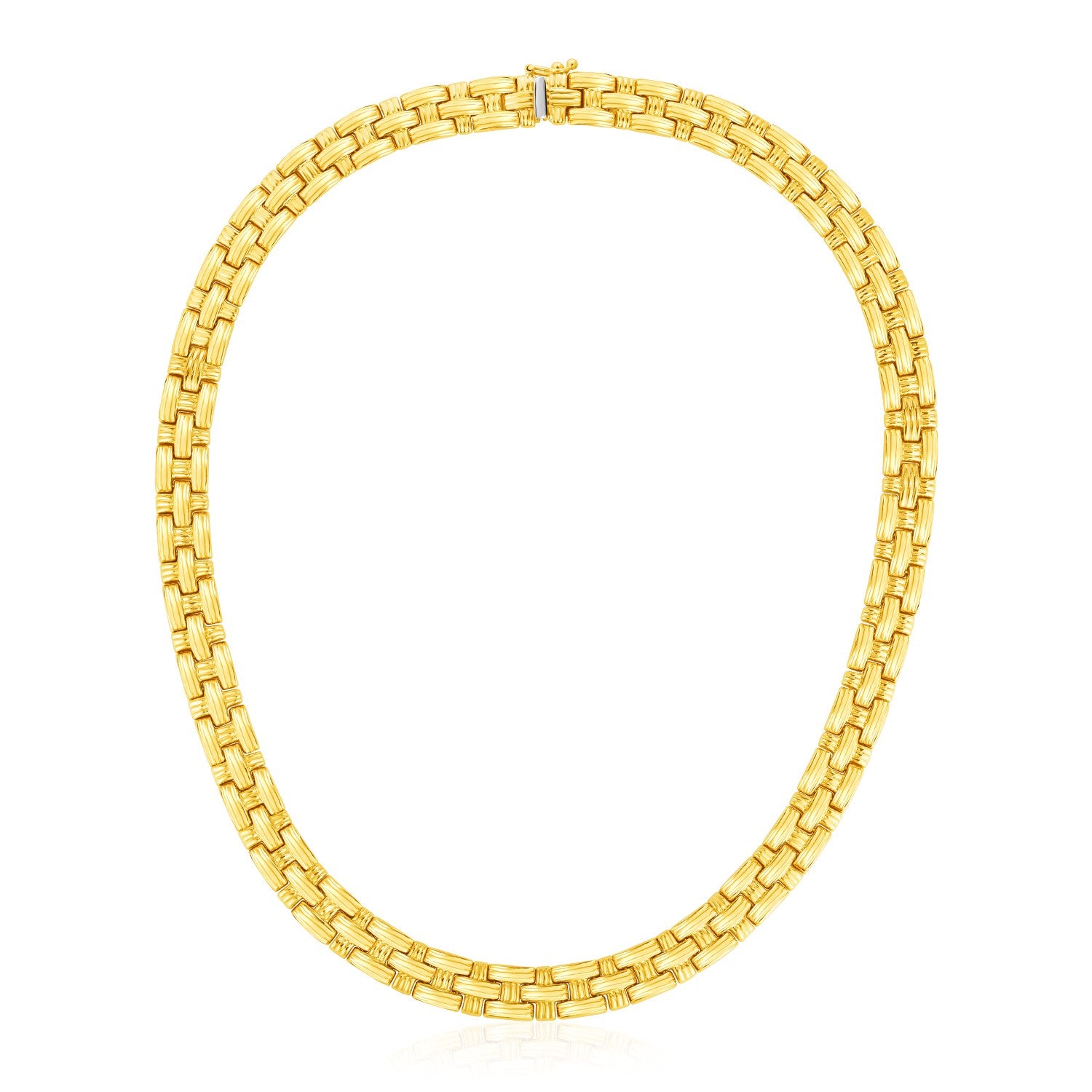 14k Yellow Gold Basket Weave Necklace - The Best Accessory