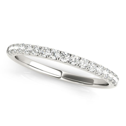 14k White Gold Diamond Scallop Setting Wedding Band (1/3 cttw) - The Best Accessory