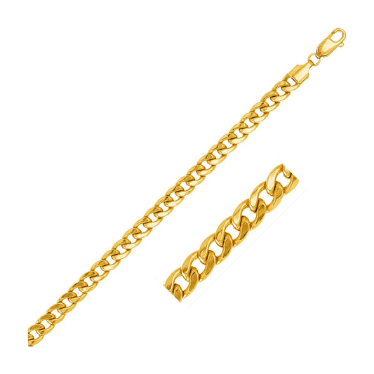 14k Yellow Gold Miami Cuban Semi Solid Chain (5.50 mm) - The Best Accessory