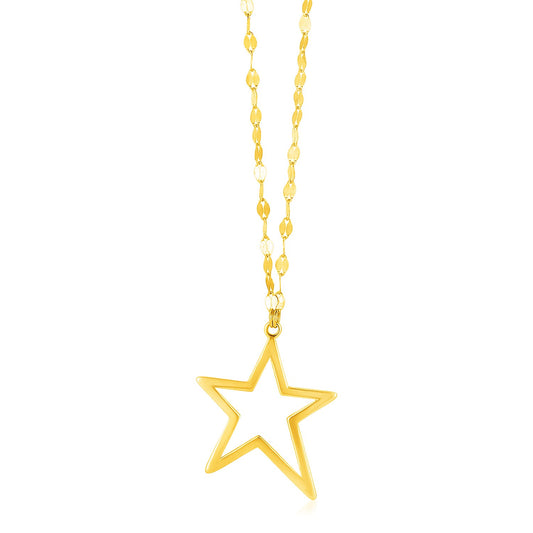 14k Yellow Gold Necklace with Star Pendant - The Best Accessory