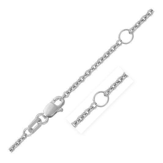 Double Extendable Cable Chain in 14k White Gold (1.80 mm) - The Best Accessory